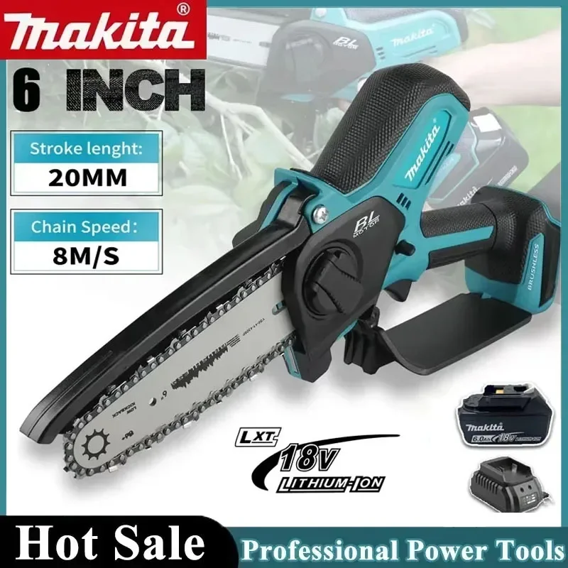

Электрическая цепная пила Makita 2026: ход цепи 20 мм, скорость 8,0 м/с, с защитой от разлетающихся брызг и автоматической подачей цепи