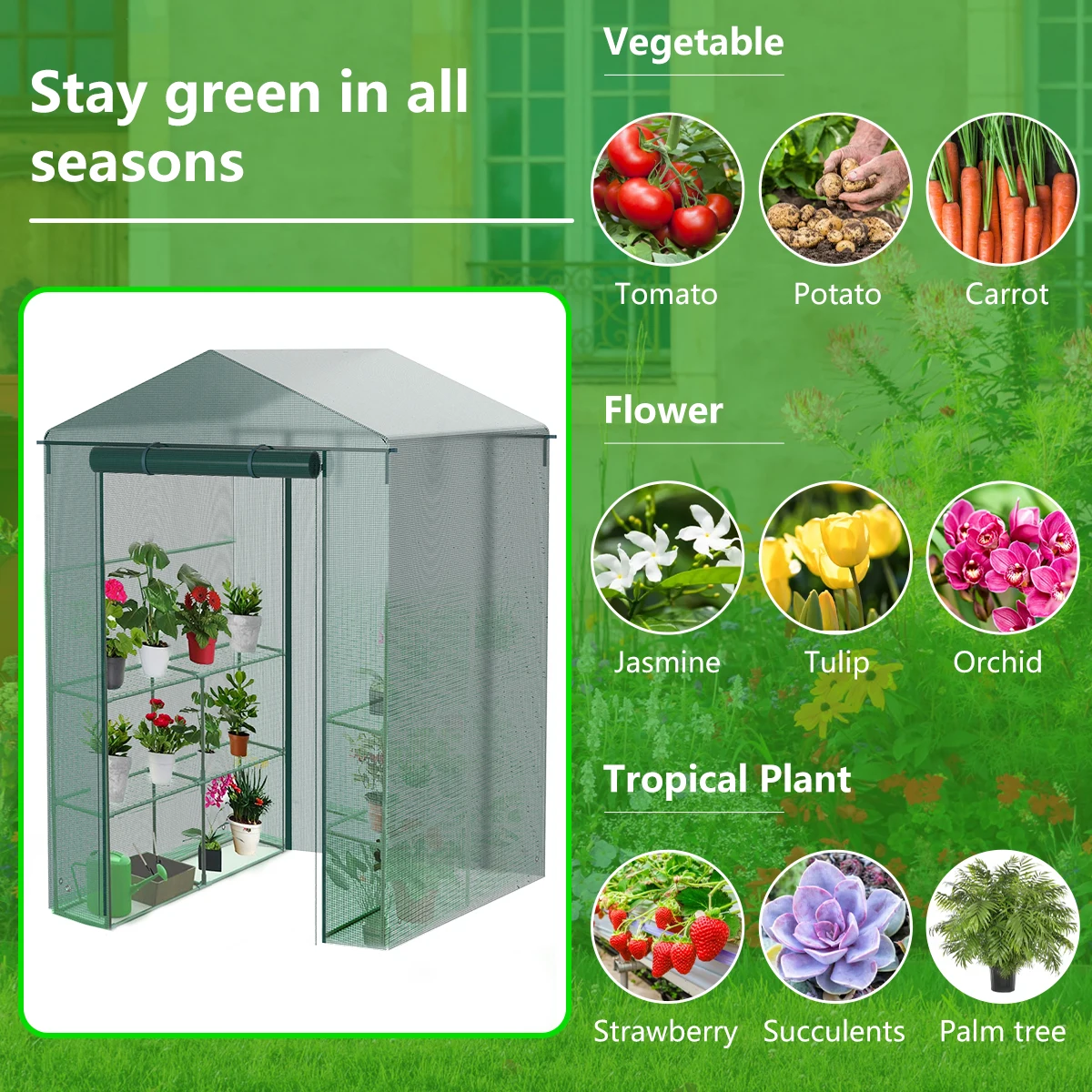 Outdoor Indoor Plant Greenhouse Cover For Garden Gardening Warm Waterproof Protect Planter Flowers Sun Room Hothouse Cover 2023