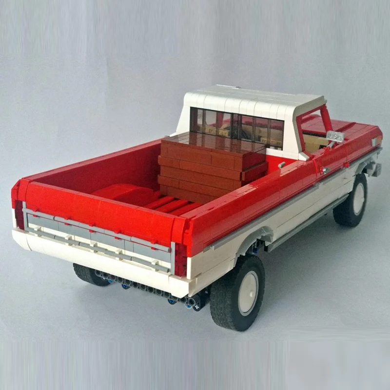 نموذج سيارة المدينة MOC قوالب بناء F100 لاقط سيارة التحكم عن بعد وحدات التكنولوجيا الأطفال هدايا العيد تجميع اللعب البدلة #3