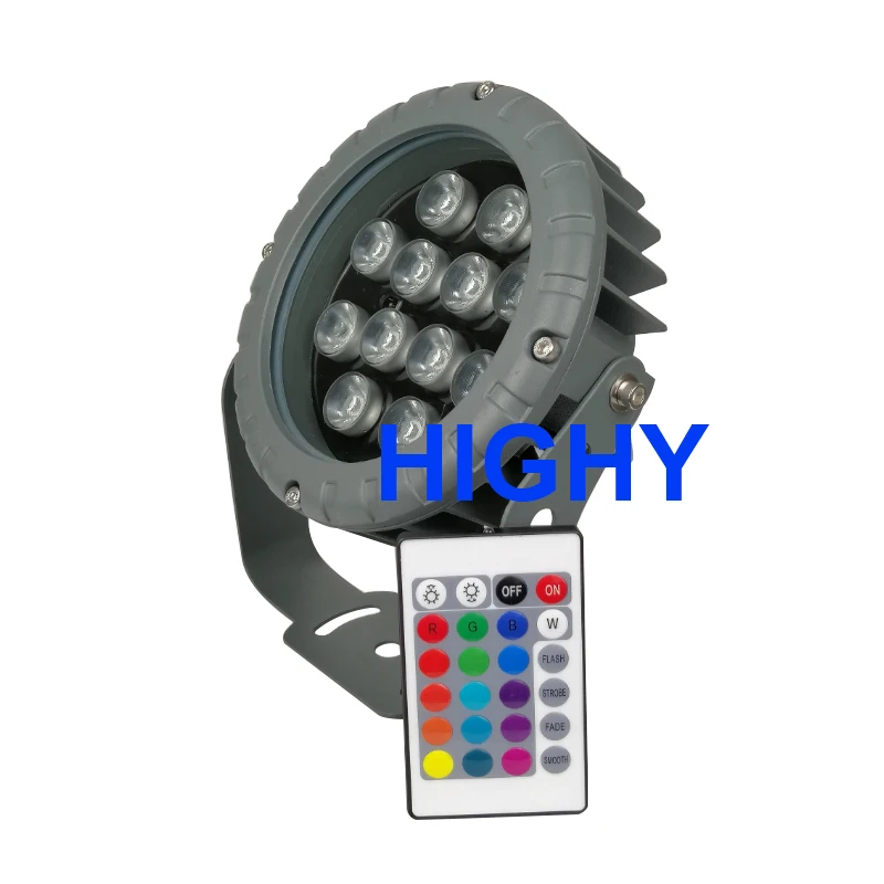 new 12W With memory LED RGB Flood Light Lamp AC110V240V Roman column lighting Led Spotlight with Remote Control Floodlight