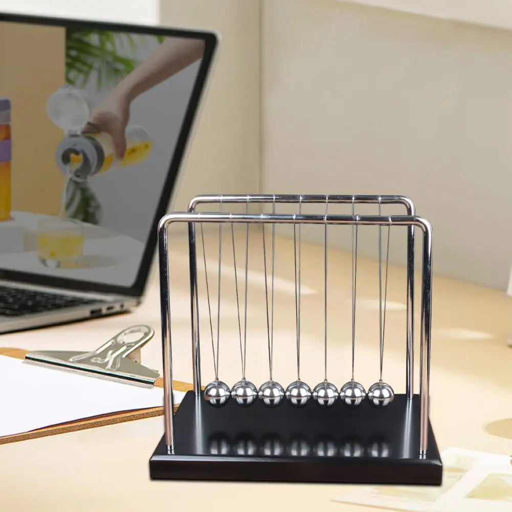 

Desktop Cradle Pendulum Fun Science Physics Learning Educational Toy Newton Cradle Pendulum Decoration with 7 Balance for Office