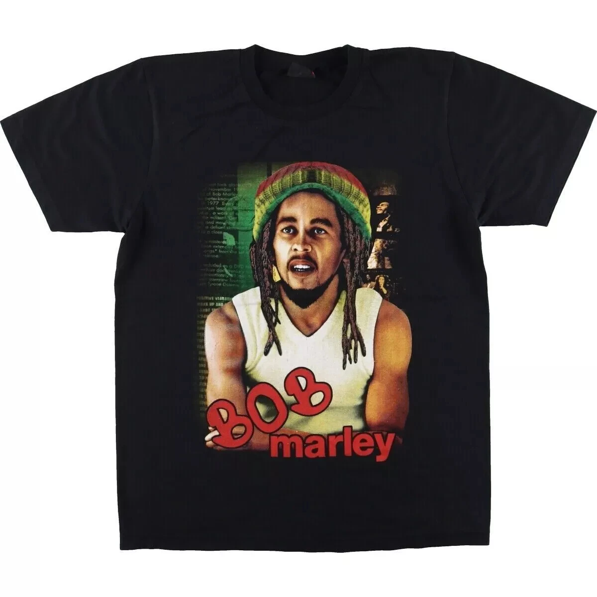 

Collection Vtg Bob Marley T-shirt Cotton Classic S-4XL American Band Singer T-shirt Men Street Hip-hop Rock Short-sleeved Women