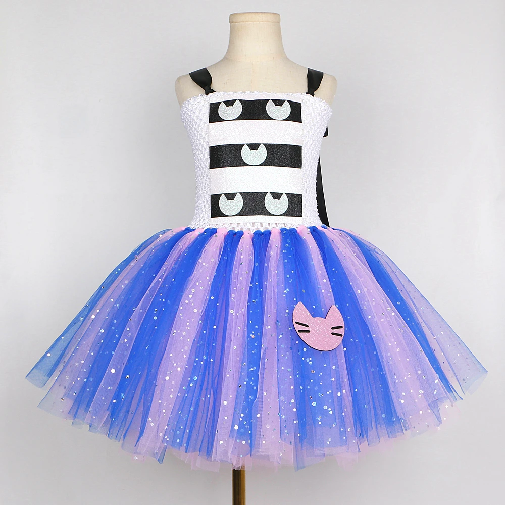 Sparkling Gabby Cats Costumes for Baby Girls Animal Kitty Halloween Dresses for Kids Birthday Outfits Twinkling Princess Tutus