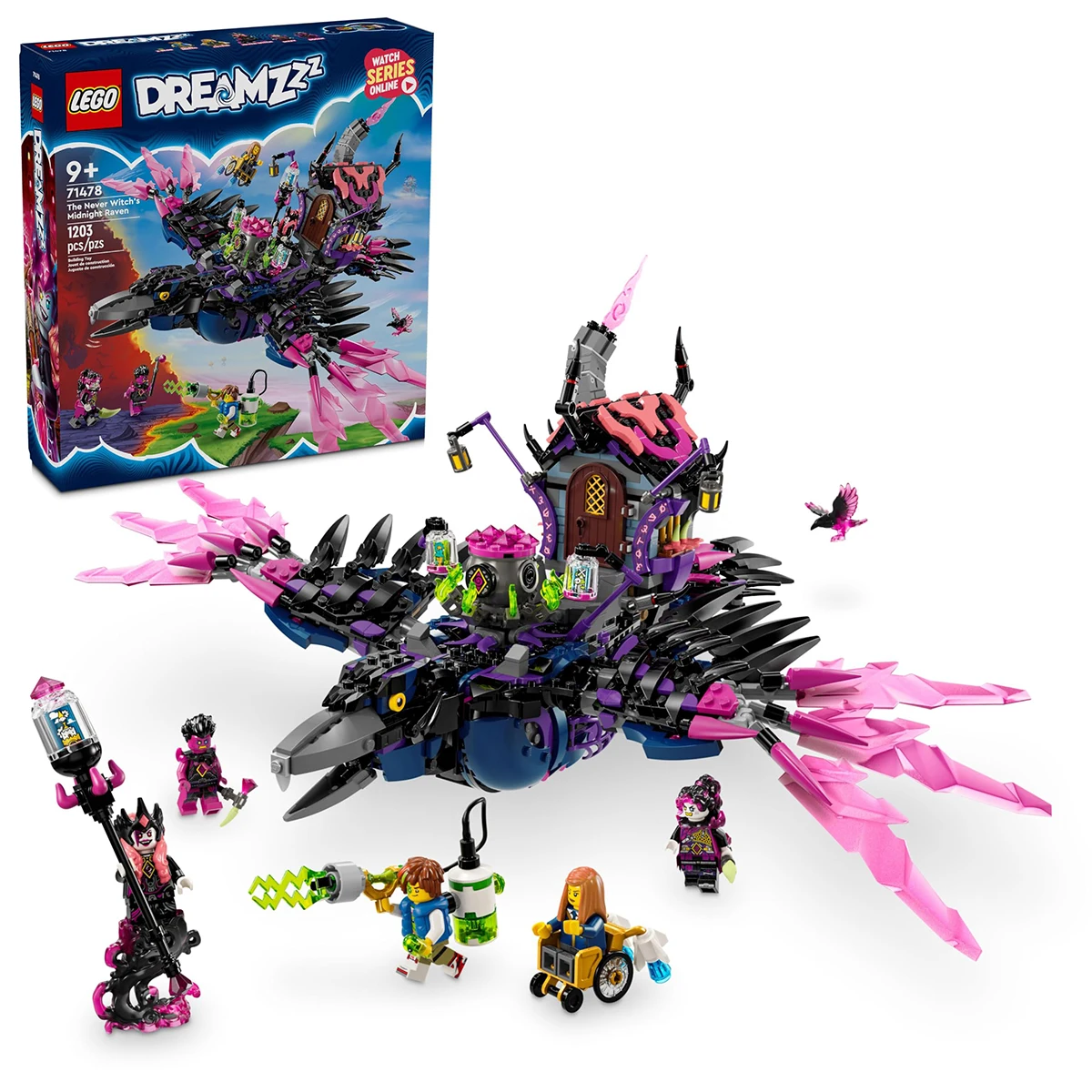 LEGO DREAMZzz The Never Midnight Raven, Spooky Toy For Kids Aged 9 And Up, Animal Toy Playset For Boys And Girls, 71478