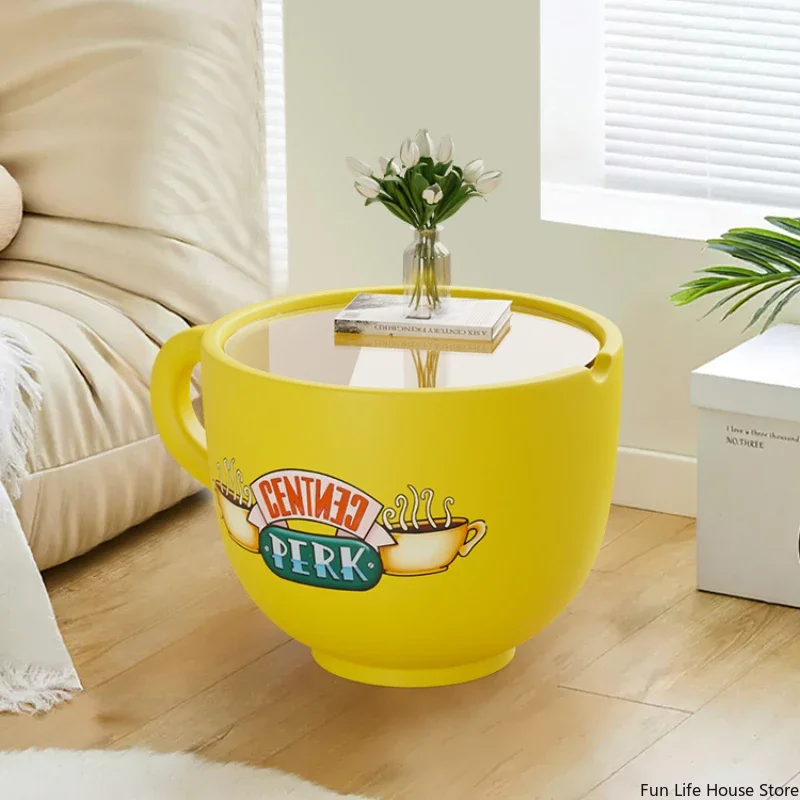 Cartoon Creative Lemon Coffee Cup Small Coffee Table, Living Room Sofa Snack Storage Side Table, Complete Home Furniture Gift