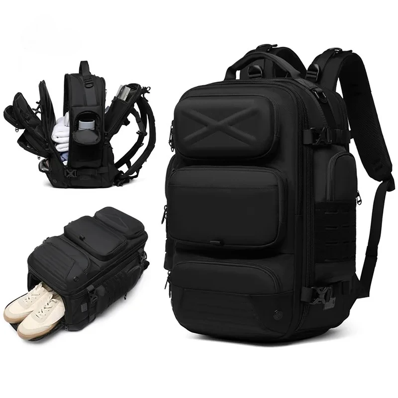 

Men's Backpack Outdoor Multi Functional Travel Bag Large Capacity Waterproof Separate Shoe Compartment Business Bag
