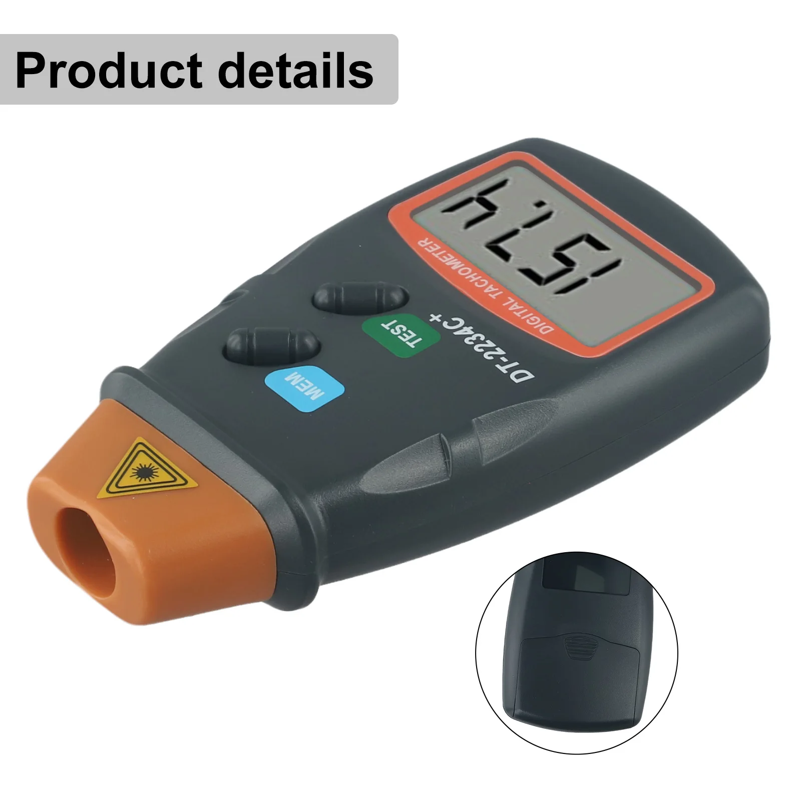 1pc Digital Tachometer DT2234 C+Mini Tachometer LCD Display Non-Contact Speedometer For Motors Machine Rotational Measurement