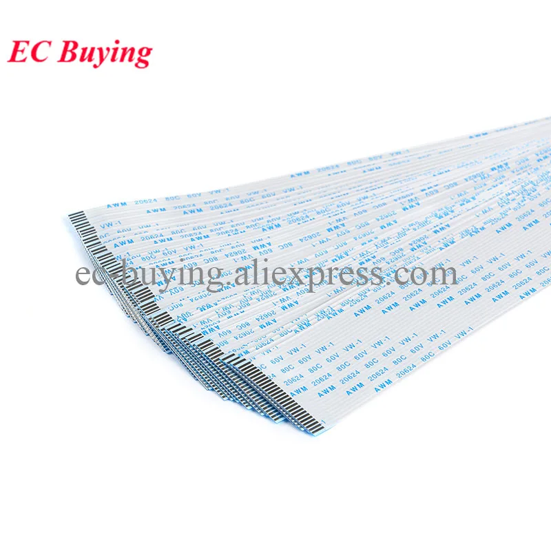 5pcs FPC/FFC 12P Ribbon Flexible Flat Cable Wire Pitch 0.5/1.0mm 6/10/15/20/25/30/40cm Length Forward Reverse Direction Connecto