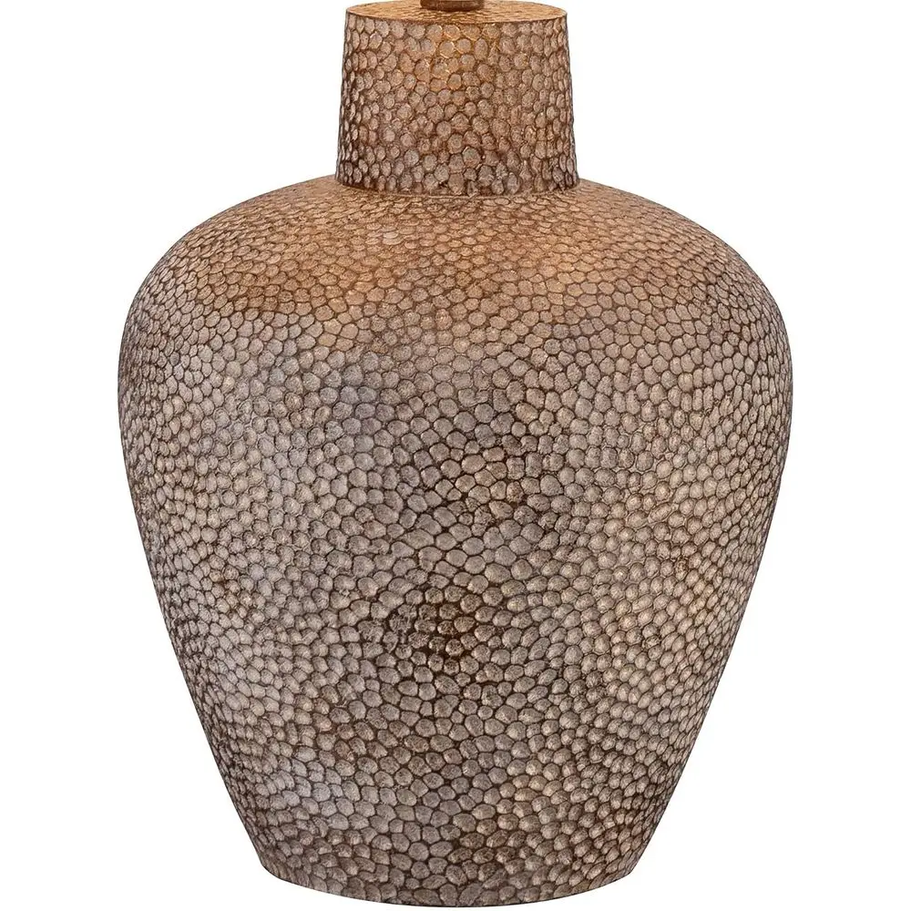 Rustic Farmhouse Style 29 Tall Table Lamp Set, Brown Hammered Metal Base, Off-White Empire Shade, Perfect for Home Decor