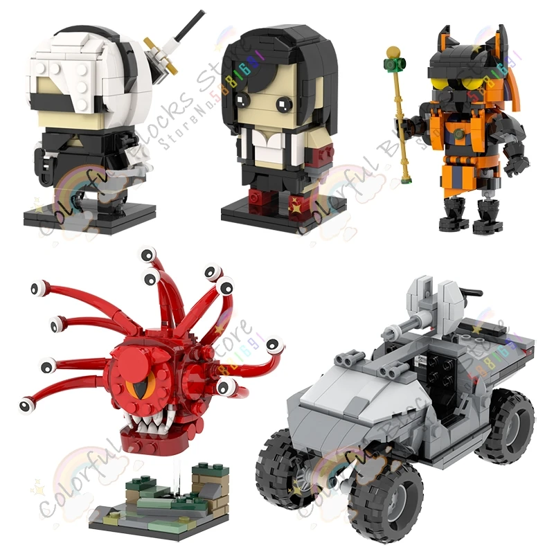 Creative Game Series MOC Building Blocks DIY Tifa Lockhart Yorha 2B Beholder Action Figure Warthog Models Assembly Toys For Kids