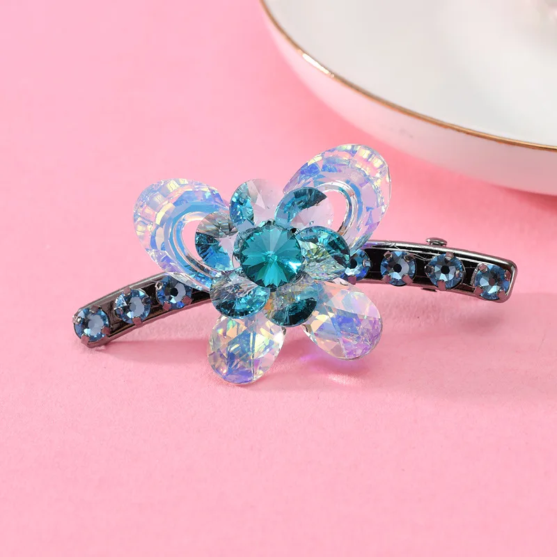 Butterfly shaped crystal bending duckbill clip side clip bang clip hairpin headdress hair bang contracted trumpet