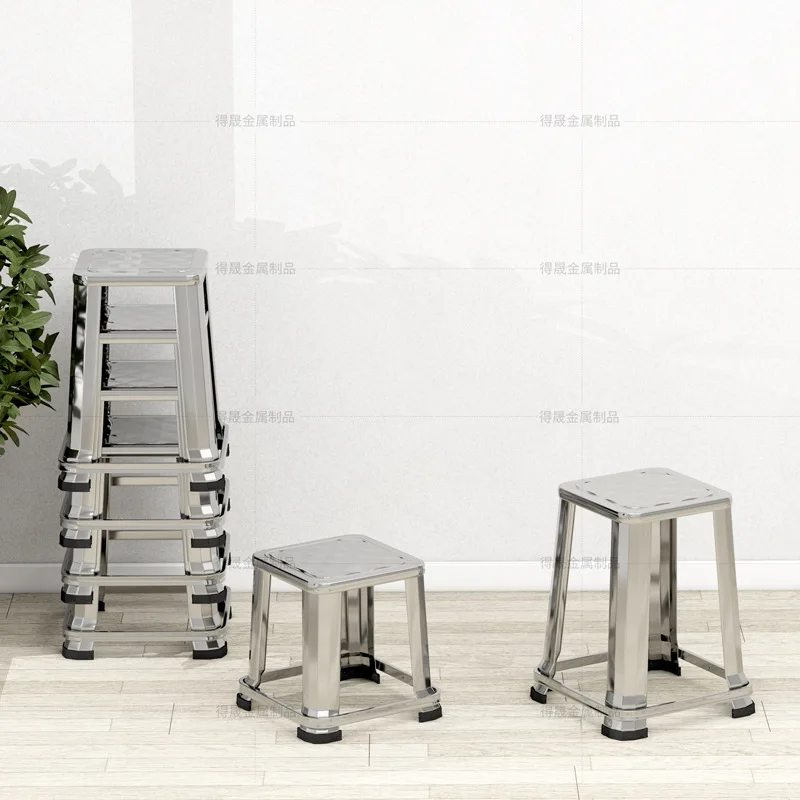 YJQ stainless steel folding stool square stool large stall supper can be stacked small bench