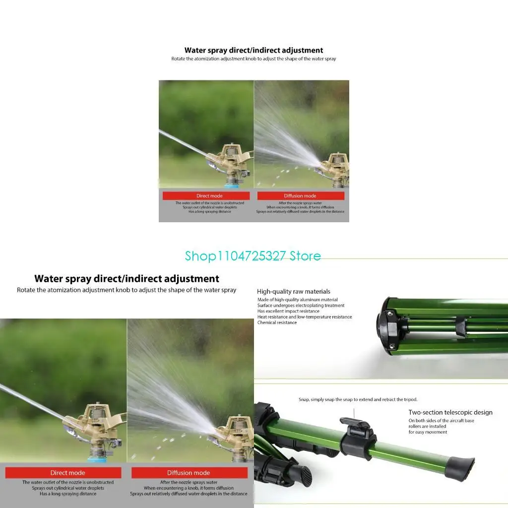 D8KF Strong Bronze Effect Sprinkler On Modifiable Mixture Stand 105cm Height 4 Sprinkle Configuration Garden Watering Equipment