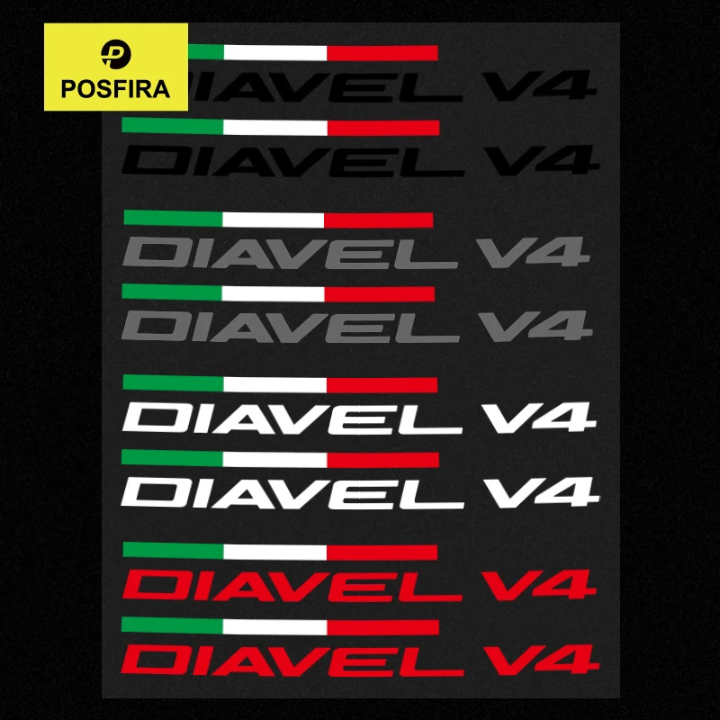 POSFIRA Motorcycle Stickers Waterproof Decorative Decals for Ducati Diavel V4 Accessories 2023 2024 2025 Vinyl Motorbike Sticker
