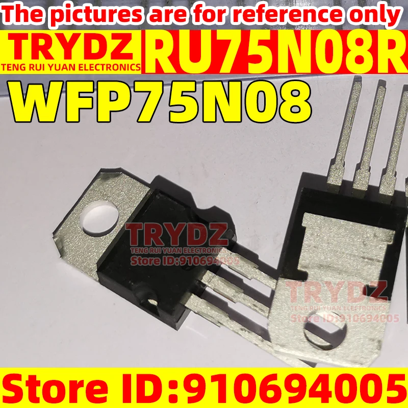 50-5pcs Original Used RU75N08R WFP75N08 TO-220 domestic Common transistor of controller