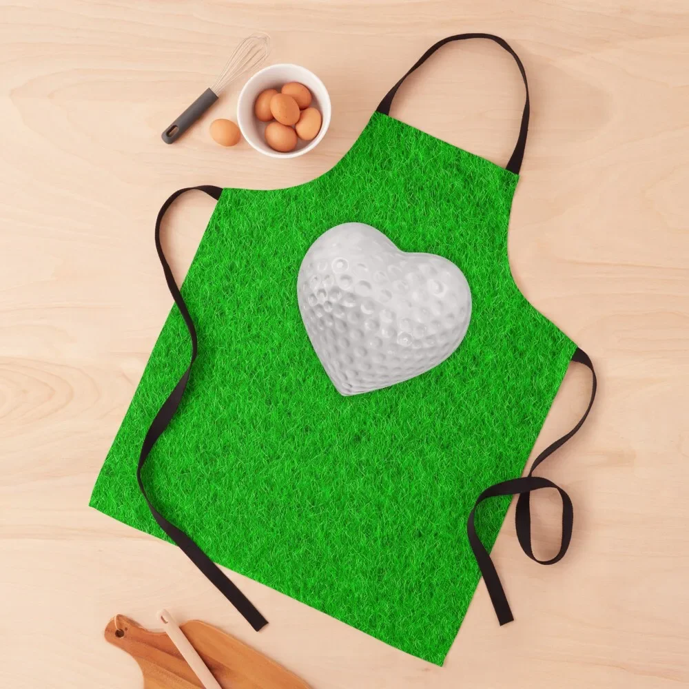 

Golf ball heart Apron Custom Novelties Kitchen And Home Apron