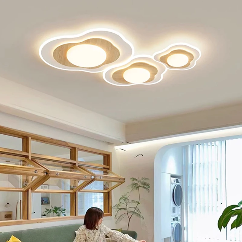 Modern Led Chandelier Lights Indoor Lighting For Living Bedroom Study Room White Fixtures Dimmable Home Decor Lighting Fixtures