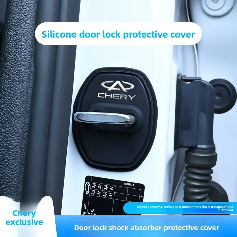 Car Door Lock Buckle Cover Door Latch Guard Buckle Shock Pad Silicone For Chery Tiggo 8 7 4 Pro 5X 3X Arrizo 5 6