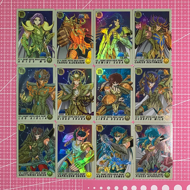 Saint Seiya Aldebaran Death Mask Aiolia Aphrodite Dohko Collectible Card Refraction Glitter Gauze Flash Holiday gifts