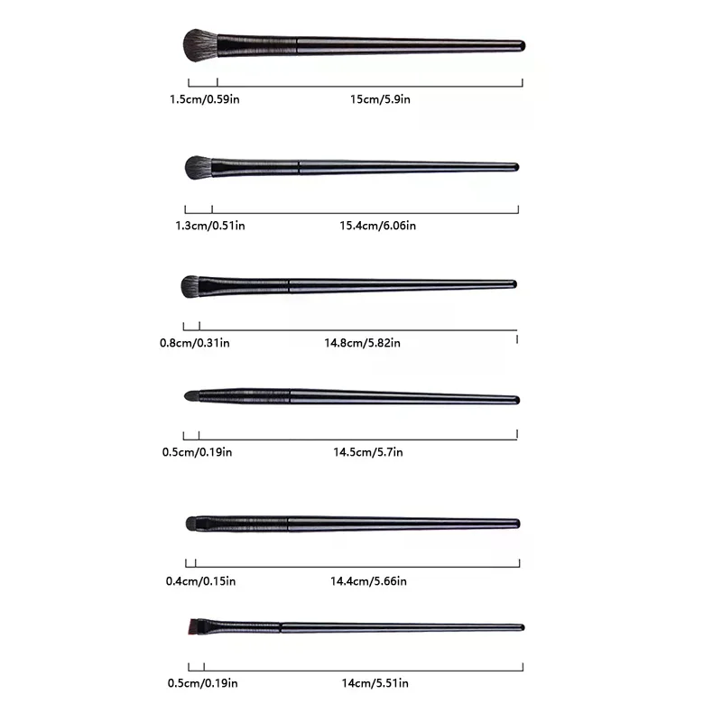 6PCS Eyes Makeup Brushes Set Professional Soft Contouring Eyeshadow Eyeliner Eyebrow Brush Women Facial Beauty Cosmetic Tool