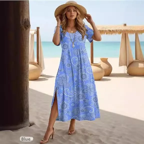 تنورة عالية الخصر مطبوعة بالزهور ort Sve Long Dr كاجوال من نسيج البوليستر على شكل حرف A مناسبة للعمل والترفيه