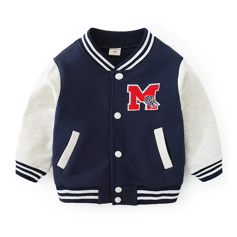 2022 Spring Autumn Baby Boys Baseball Jackets for 2-6 Years Kids Casual Sportswear Letter Outerwear Coats Children Clothing