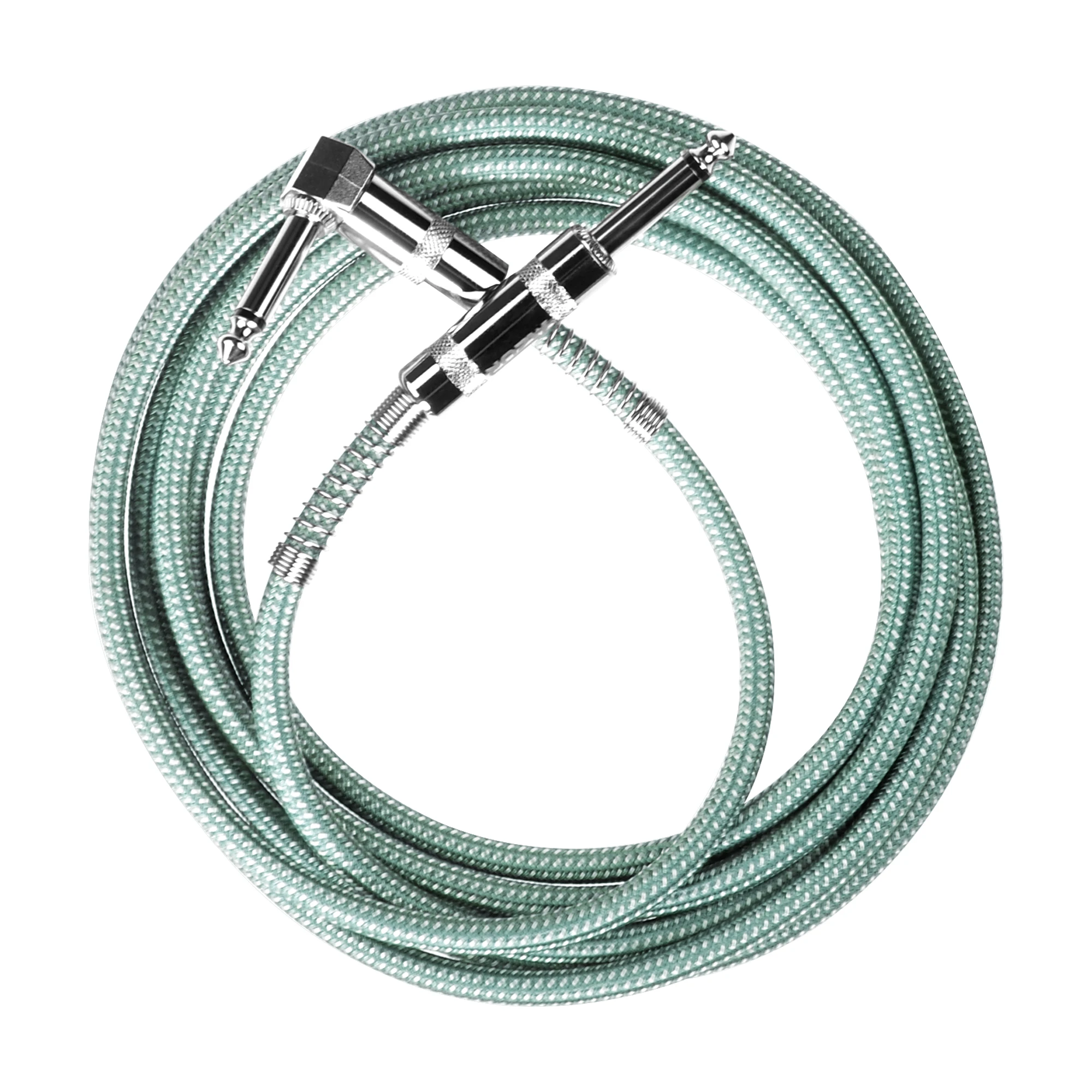 3meters Audio Cable Braided Cable Guitar Connector Shielded Noise Reduction Wire Green Color Guitar Accessories Guitar Cable