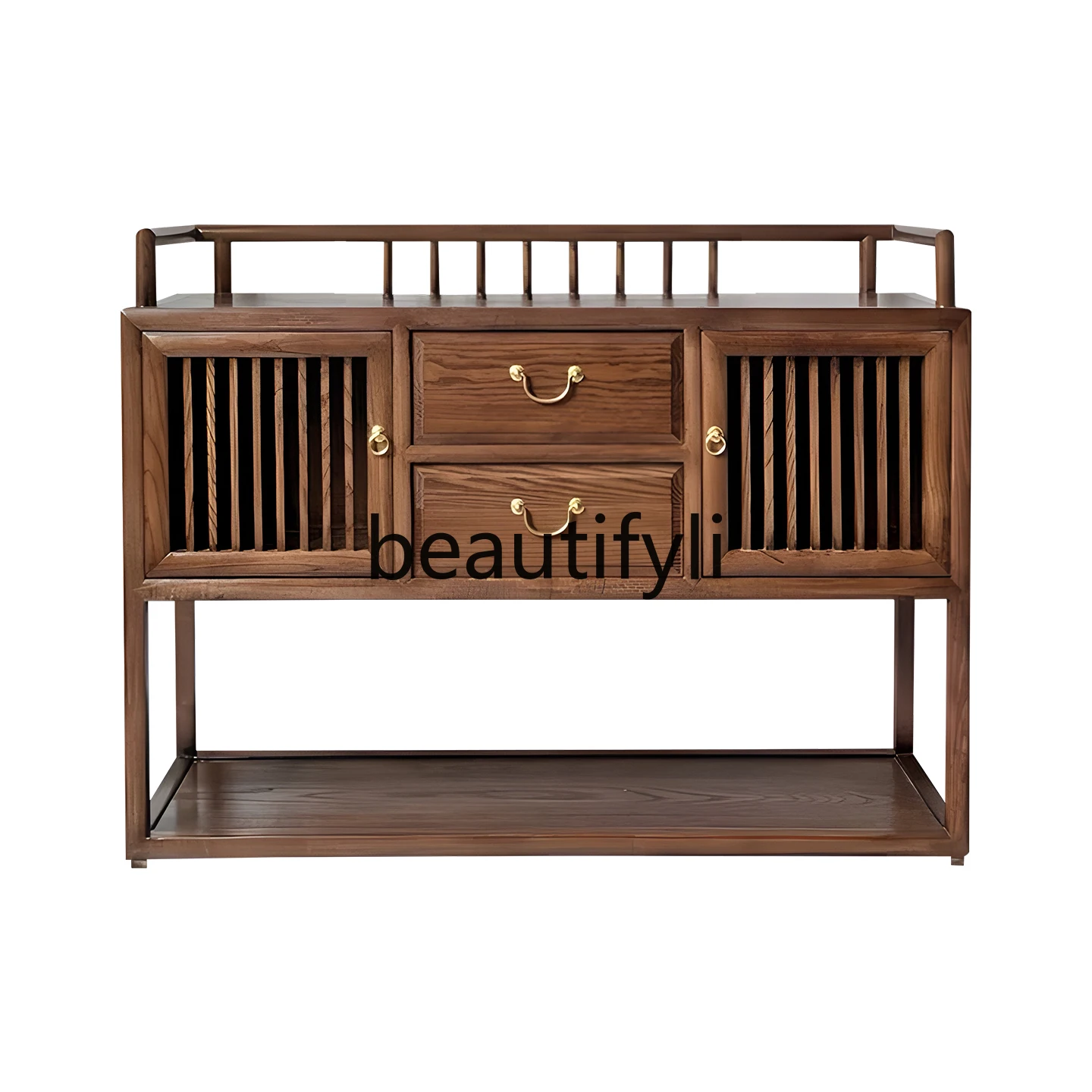 

Solid Wood Sideboard Storage Home Living Room Organizer New Chinese Style Tea Cabinet Low Cabinet Entryway