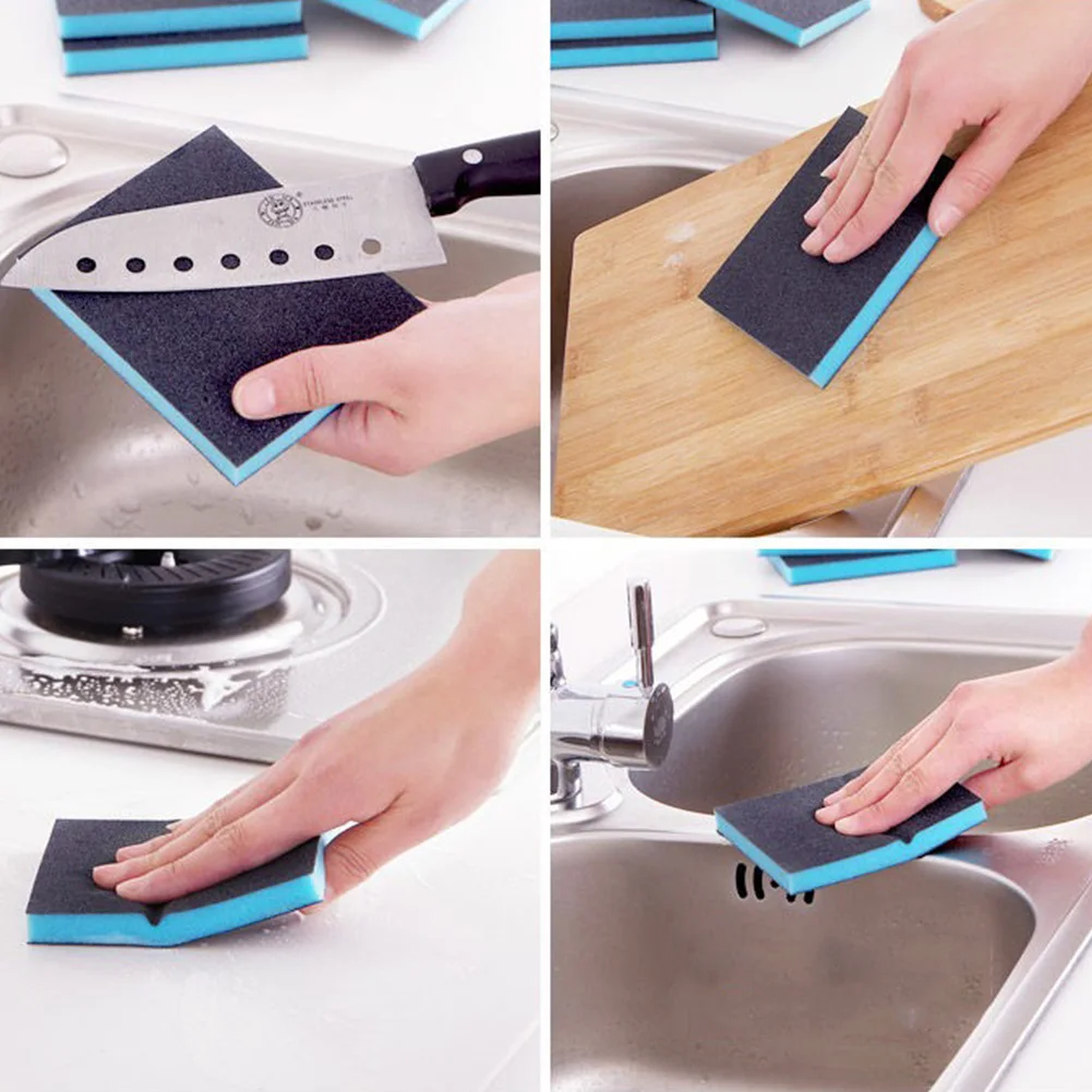 8 pezzi 120-1000 grana tamponi abrasivi in schiuma di alta qualità strumenti di macinazione lavabili spugne abrasive blocco pad carta vetrata detergente da cucina
