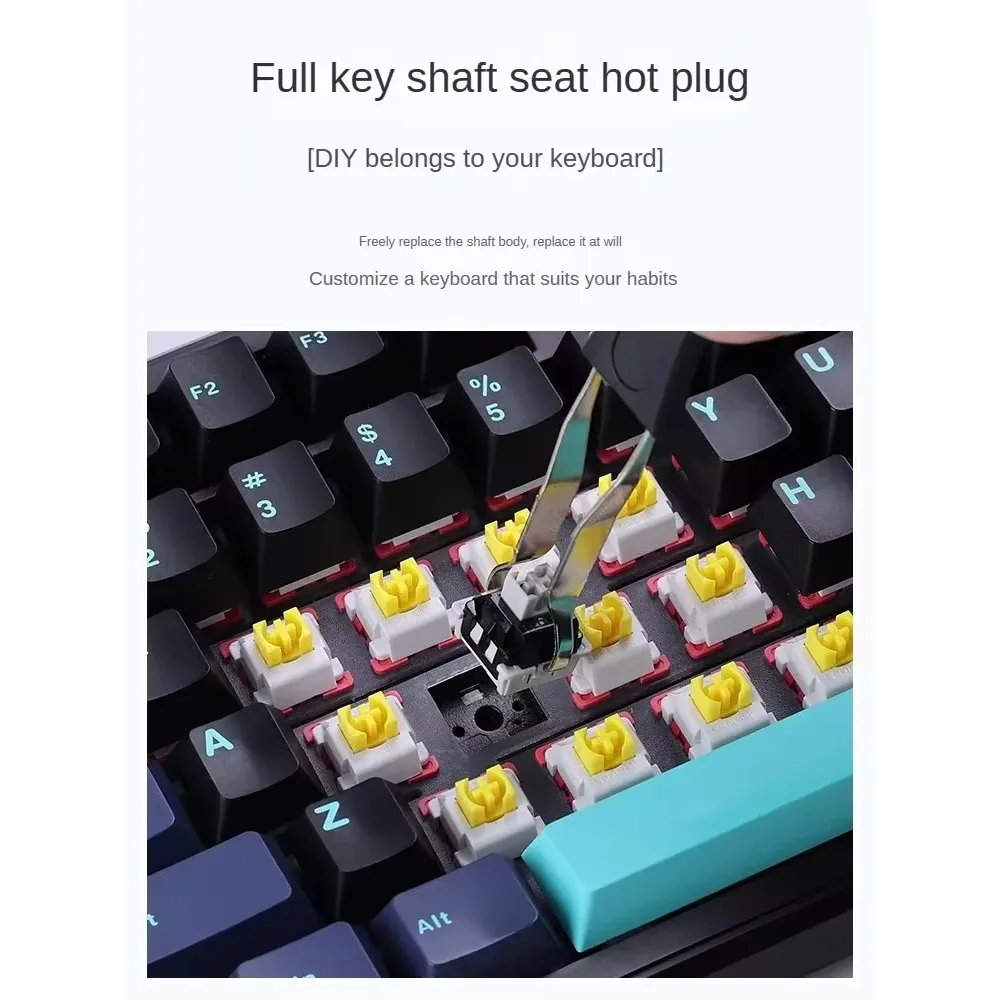 Imagem -04 - Pro Teclado Mecânico Bluetooth sem Fio Tri-mode Personalizado Estrutura de Junta Rgb Chave Completa Hot-swappable Jogos Ergonômico Aula-f87