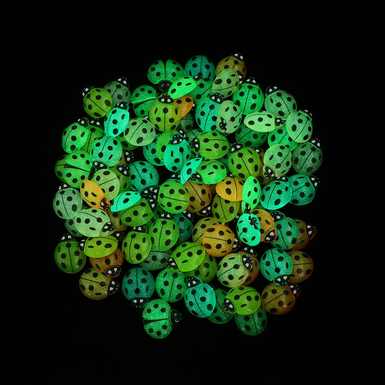 

100Pcs Resin Miniature Ladybug Beetle Craft Ornament for Fairy Garden Tabletop Bonsai Plant Pot Micro Landscape Decor