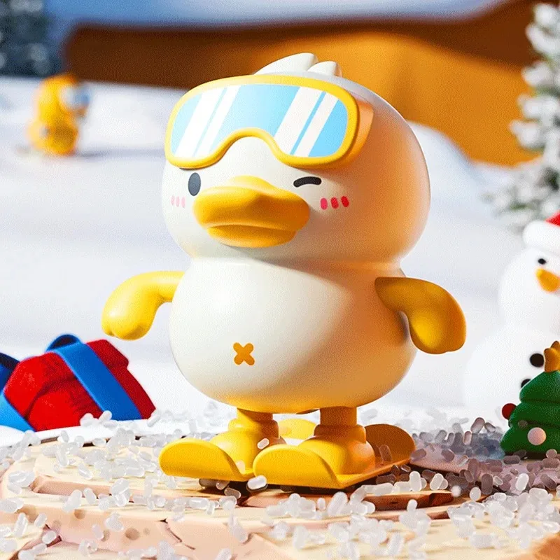 Giocattolo di anatra gialla con meccanismo a orologeria per bambini Giocattolo di puzzle per l'educazione precoce del fumetto Pato da salto Materiale sicuro Formazione Reazione del bambino Abilità di mano