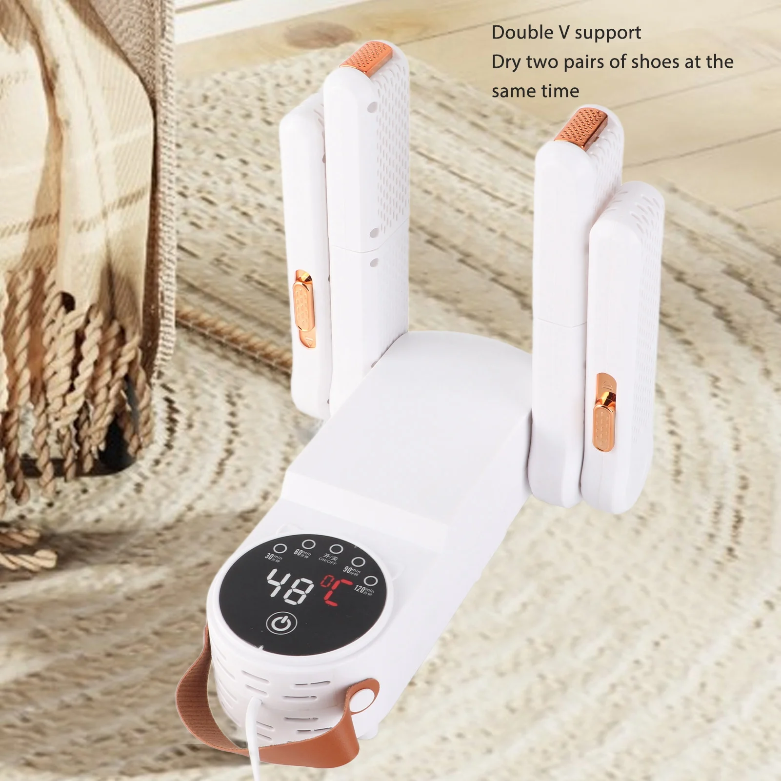 

Electric Shoes Dryer Extendable for 2 Pairs Boot with Timer Constant Temperature Fast Drying Heating System Odor Removal