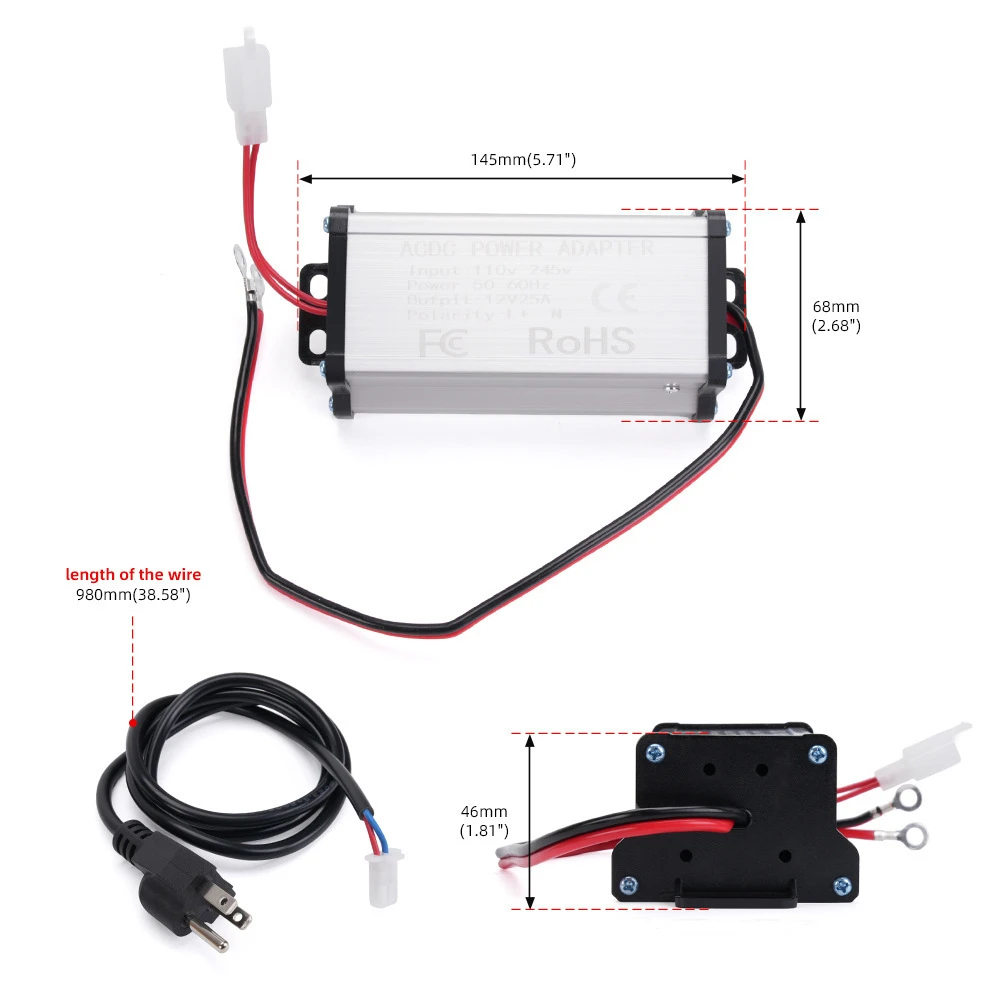 ​Parking Heater Adapter Power Cord US 12V -25A AC110V-245V TO DC12V Watt Diesel Air Heater Adapter Heater Replacement Parts
