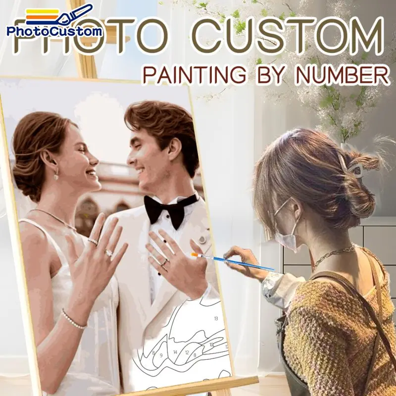 

Набор для рисования по номерам PhotoCustom: Пейзажи и животные, раскраска на холсте, декор для дома, создание собственной персонализированной картины по вашему фото