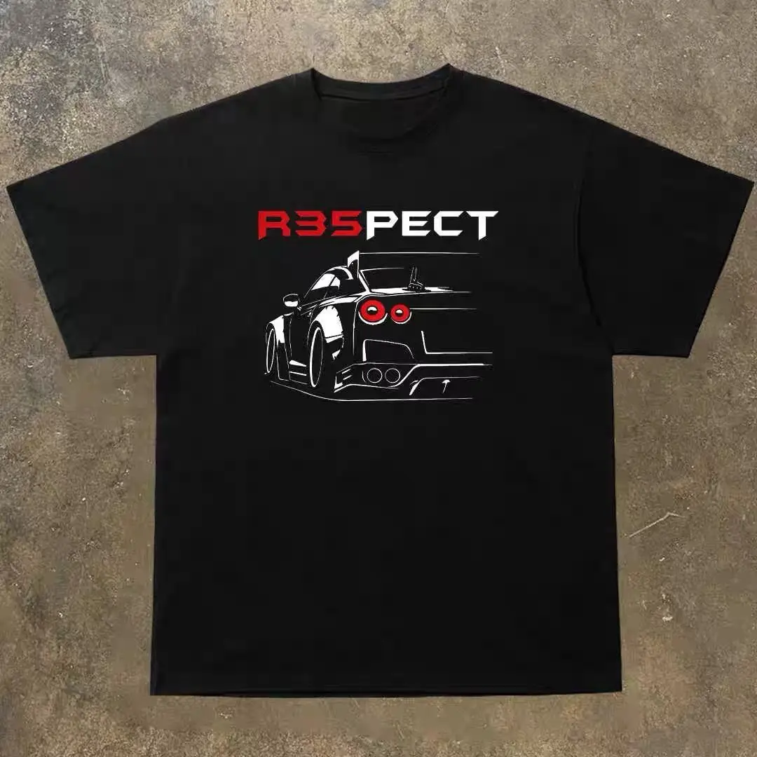 R35 T-SPEC Supercar classique feu arrière imprimé T-Shirt à manches courtes JDM amoureux des voitures tenue décontracté haut polyvalent pour hommes et femmes