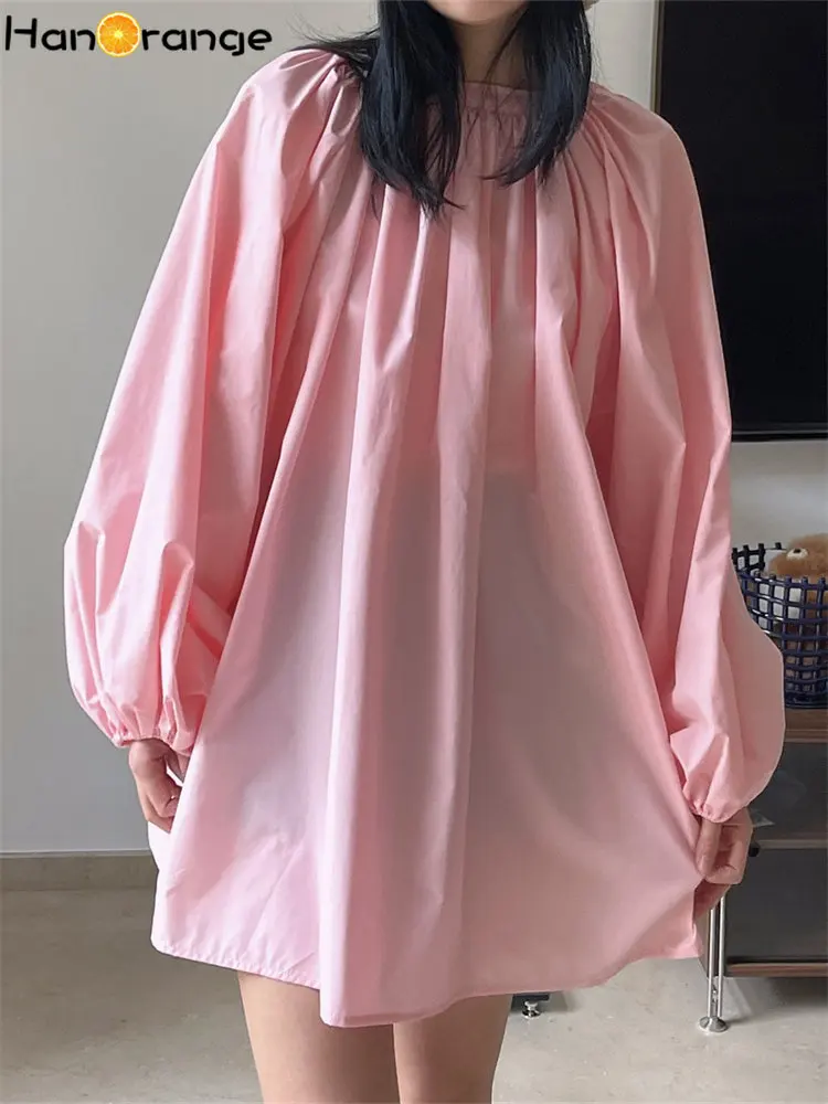 

Женская рубашка HanOrange 2026: Ретро-стиль, рукава-фонарики, свободный крой, двусторонняя, на шнуровке, повседневный кардиган