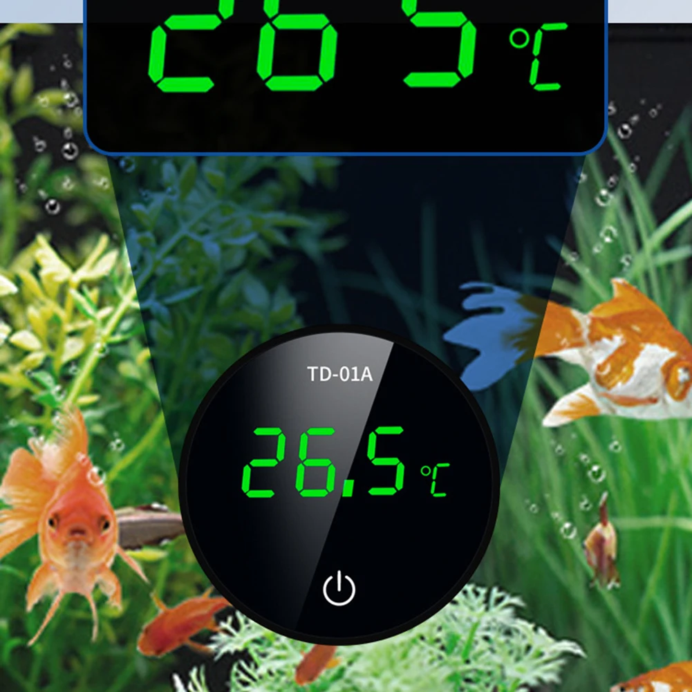Aquarium Thermometer Digital LED Display Fish Tank Thermometer Suitable For Fresh Water Sea Water Tanks