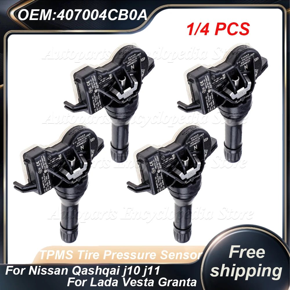 1/4 Uds 407004CB0A 407004CB0B Sensor de presión de neumáticos para Nissan Qashqai j10 j11 X Trail NV200 Leaf Juke Note para Lada Vesta Granta