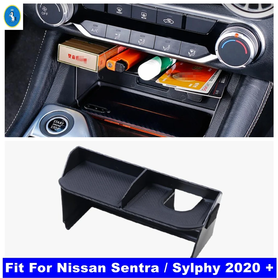 

For Nissan Sentra / Sylphy 2020 - 2024 Black Central Control Multifunction Storage Pallet Armrest Container Box Accessorie Cover