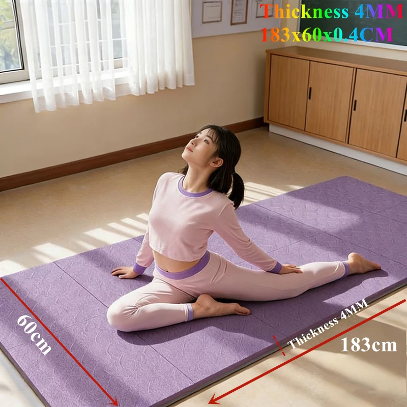 

Foldable 4MM Thick Yoga Mat 183×60cm Eco Friendly Folding Travel Fitness Exercise Double Sided Non-Slip Pilates Floor Workouts