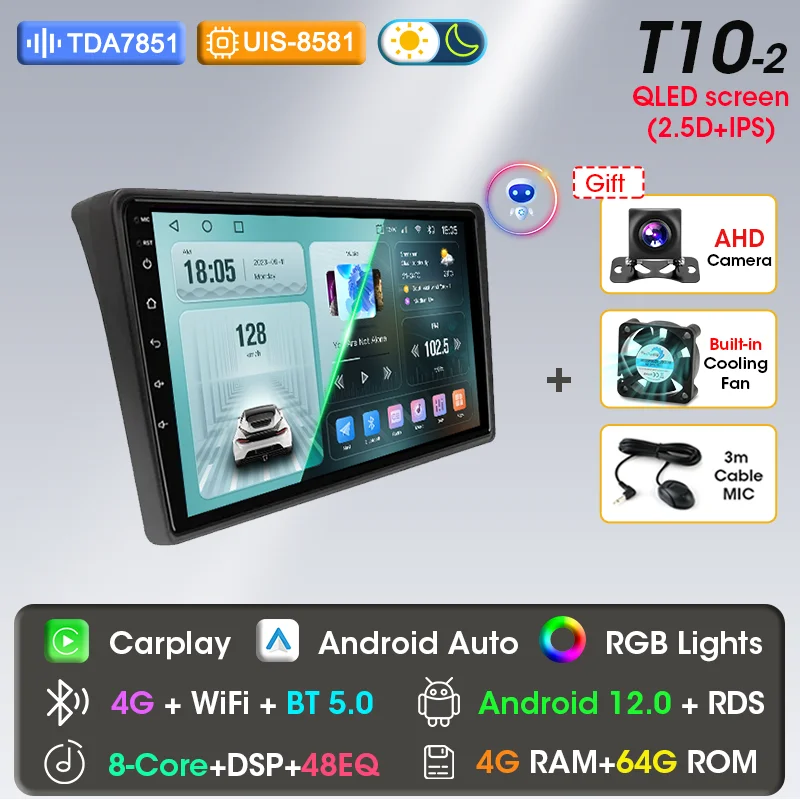 Carplay Voor Fiat Ducato Peugeot Boxer Citroen Jumper 2 2006-2022 Android Auto Radio Multimedia Speler Navi GPS DVD Head Unit