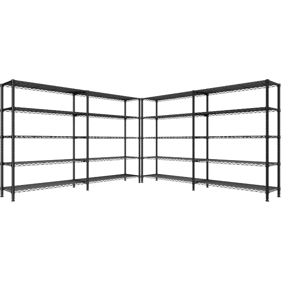 

70 W Heavy Duty Metal Shelving Unit with 5Tier Wire Design for Pantry Kitchen Storage Adjustable Height 1600LBS Load Capacity 7