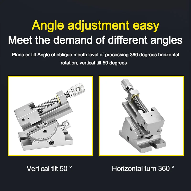 2 นิ้ว Universal เครื่องบด Vise ตาราง Sinusoidal Slope Precision 2-Way พร้อมกันปรับมุมสกรูเครื่องมือ