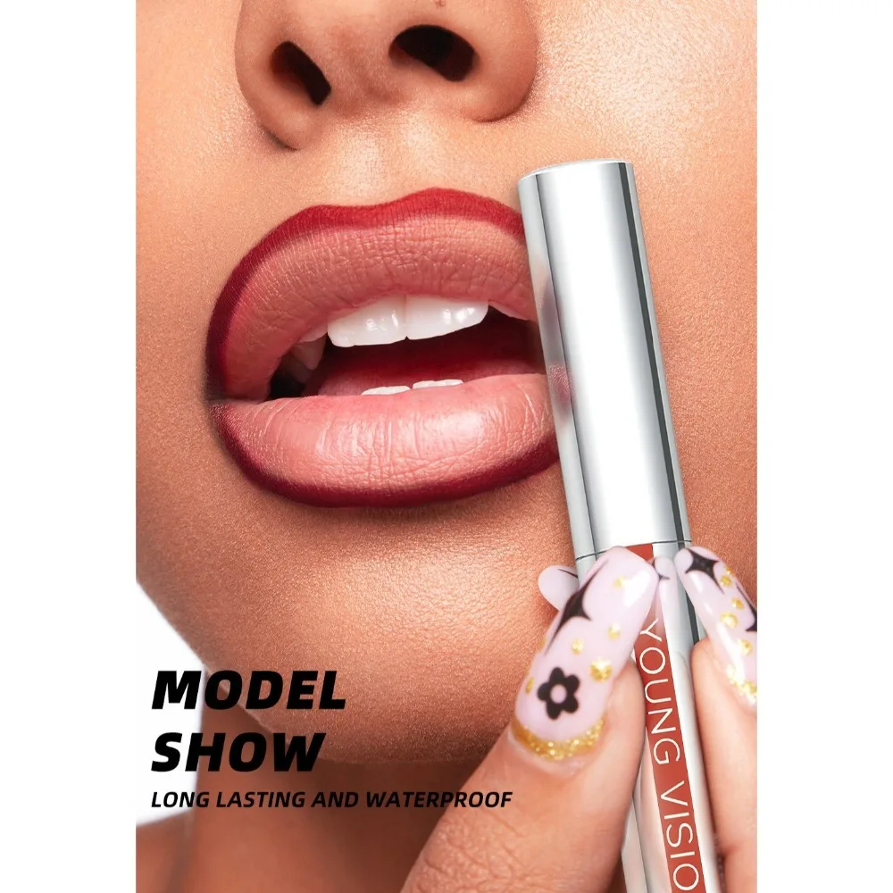 Nieuwe 3 Kleuren Peel Off Lip Liner Hooggepigmenteerde Waterdichte Matte Lip Liner Non-stick Tattoo Langdurige Lippen glans Vrouwelijke