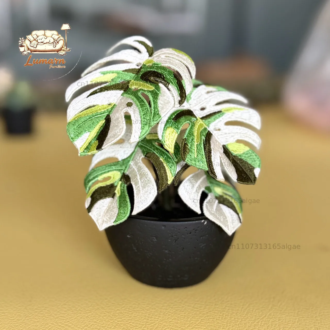Embroidery Potted Peach Blossom Iris Baolian Lamp White Brocade Turtle Bamboo 6.18 Event