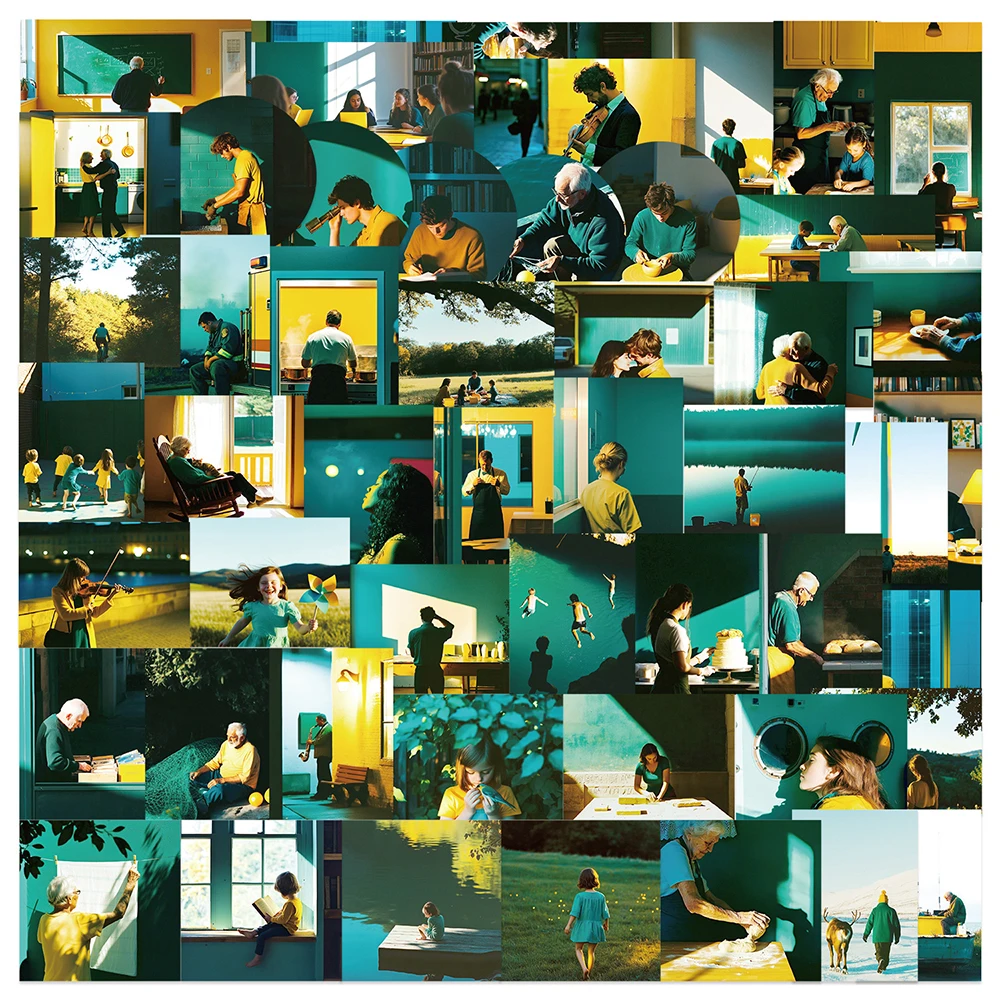 

10/30/50pcs Art Photography Green Landscape Stickers Aesthetic DIY Scrapbook Laptop Luggage Guitar Cool Graffiti Sticker Decals