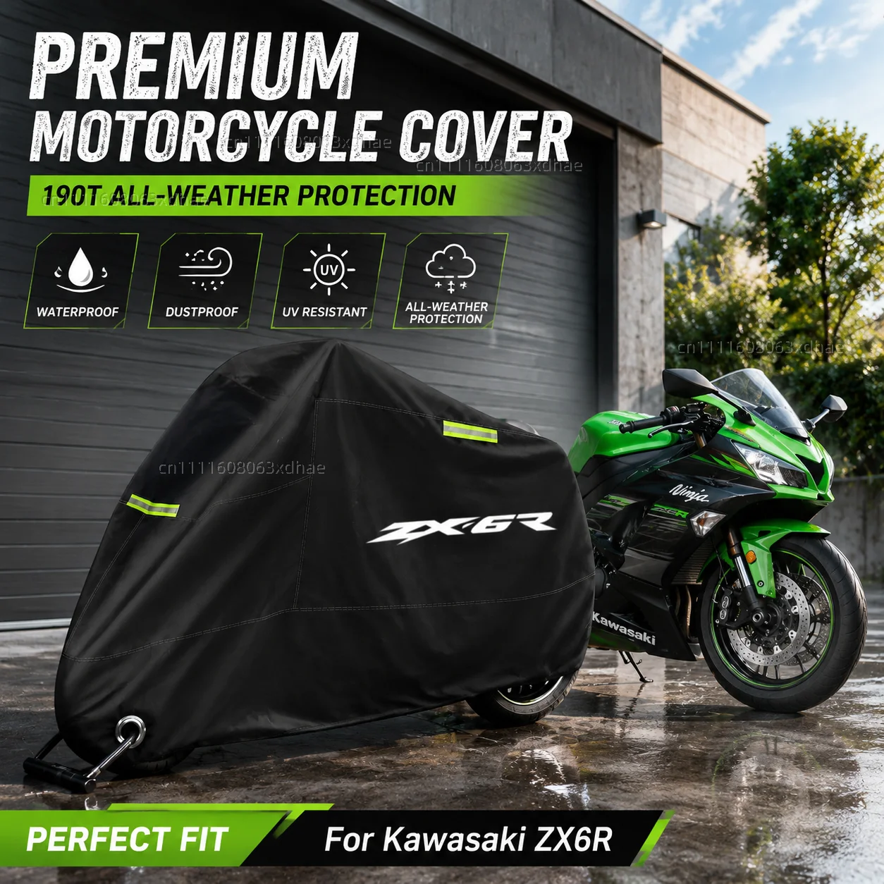 Motorcycle Cover All Season Waterproof Dust Rain UV Protection 190T Oxford Cloth For For Kawasaki Ninja ZX6R ZX-6R ZX 6R
