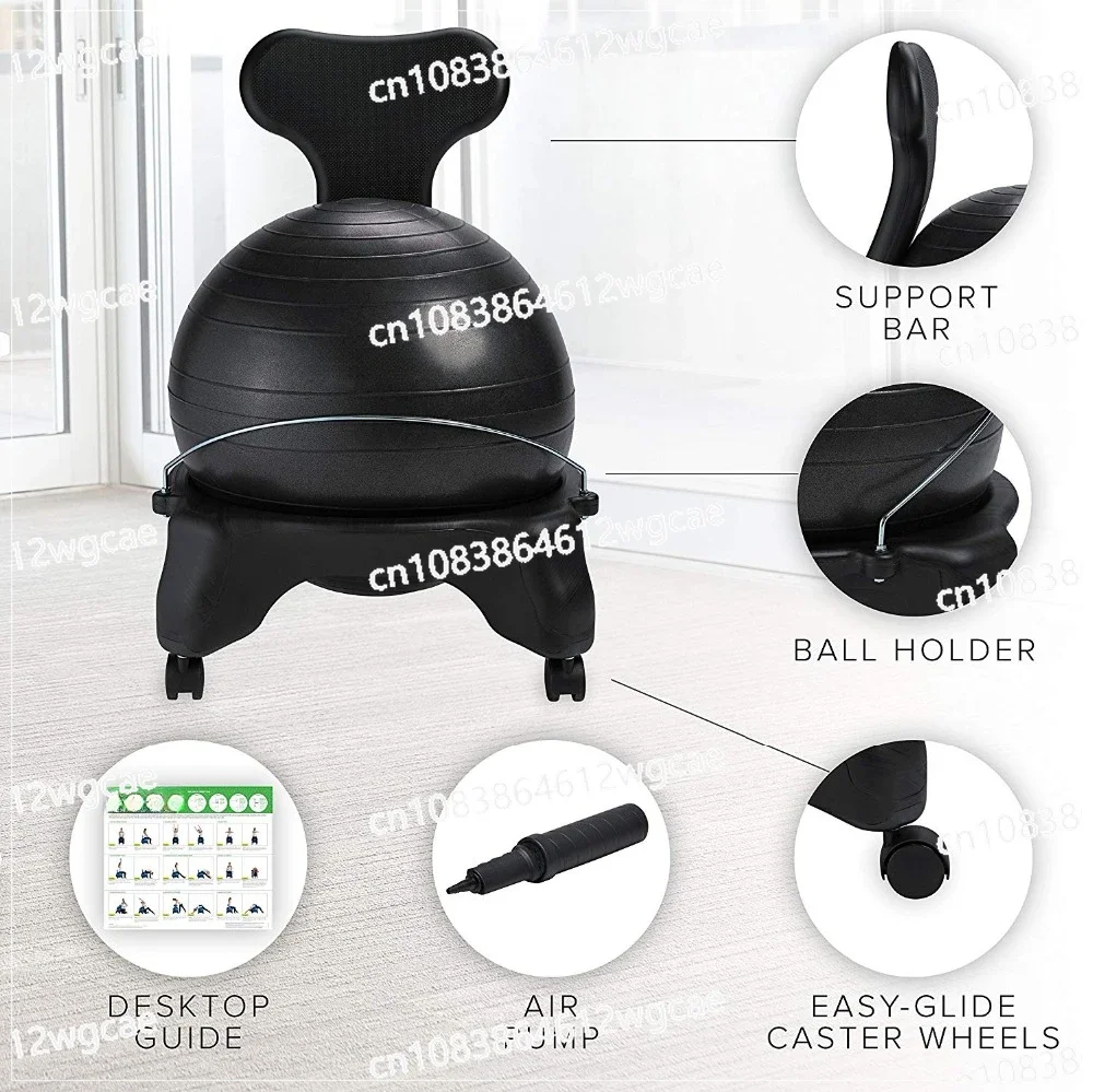 Ball Chair Exercise Stability Yoga Ball Premium Ergonomic Chair for Home and Office Desk with Air Pump