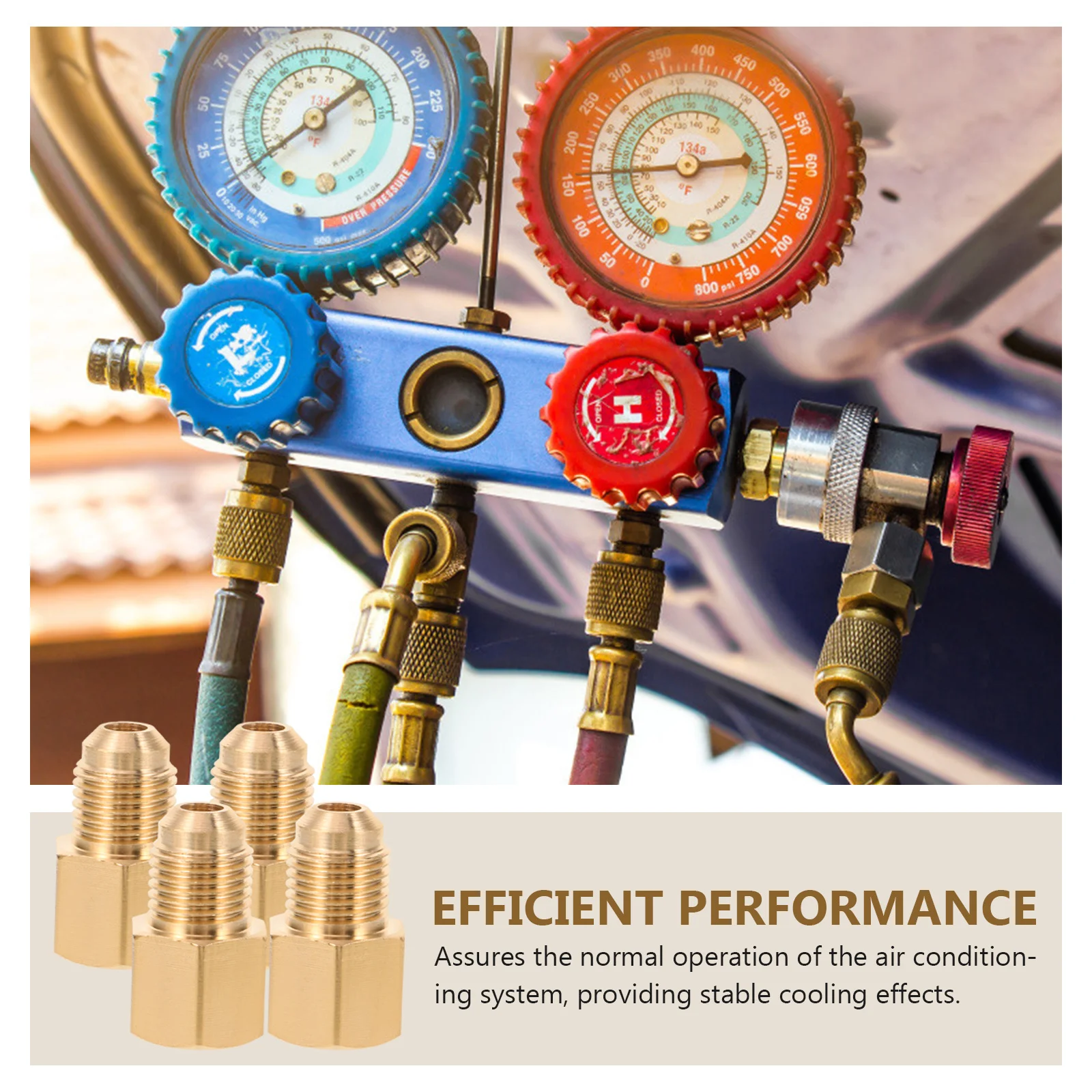 4 قطعة طقم محوّل تكييف الهواء موصلات مضخة تفريغ النحاس لإصلاح نظام تبريد تحويل التيار المتردد #4